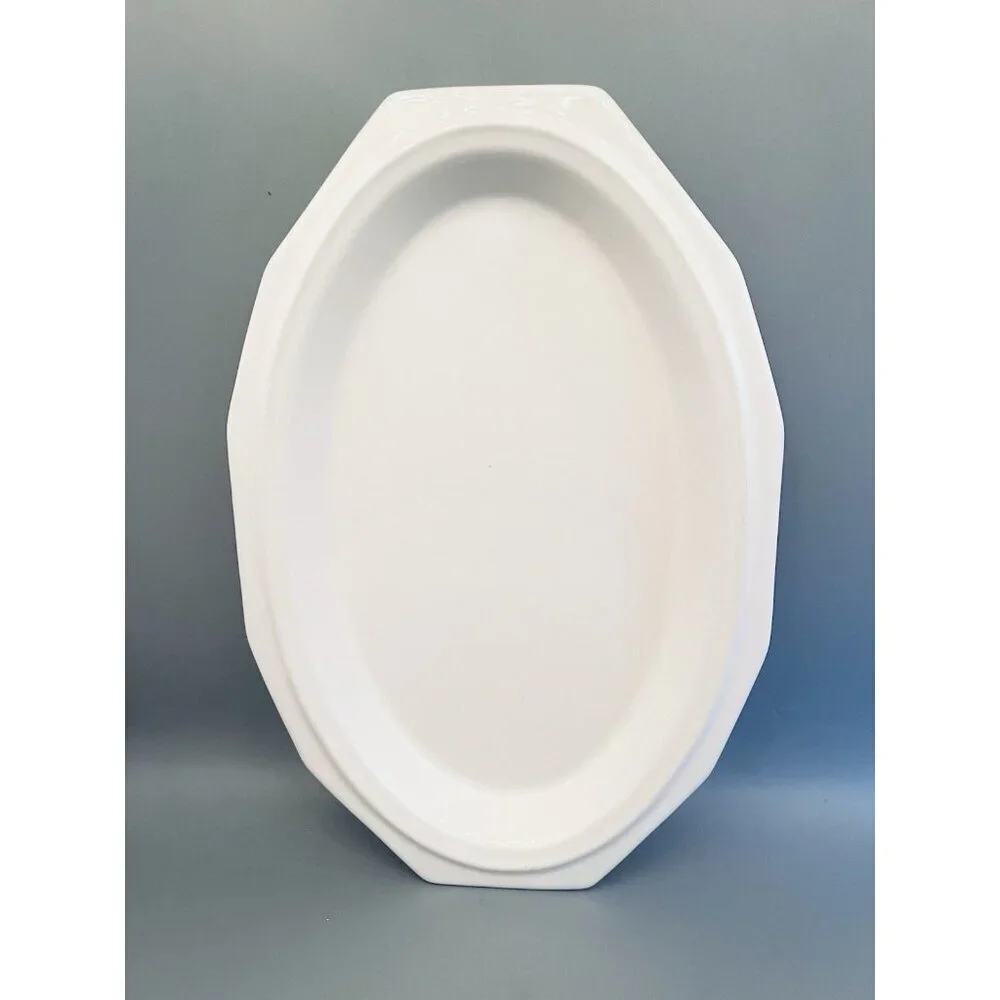 Set of 2 Vintage USA Heritage White Dishes- Serving Platter & Baker Pfaltzgraff